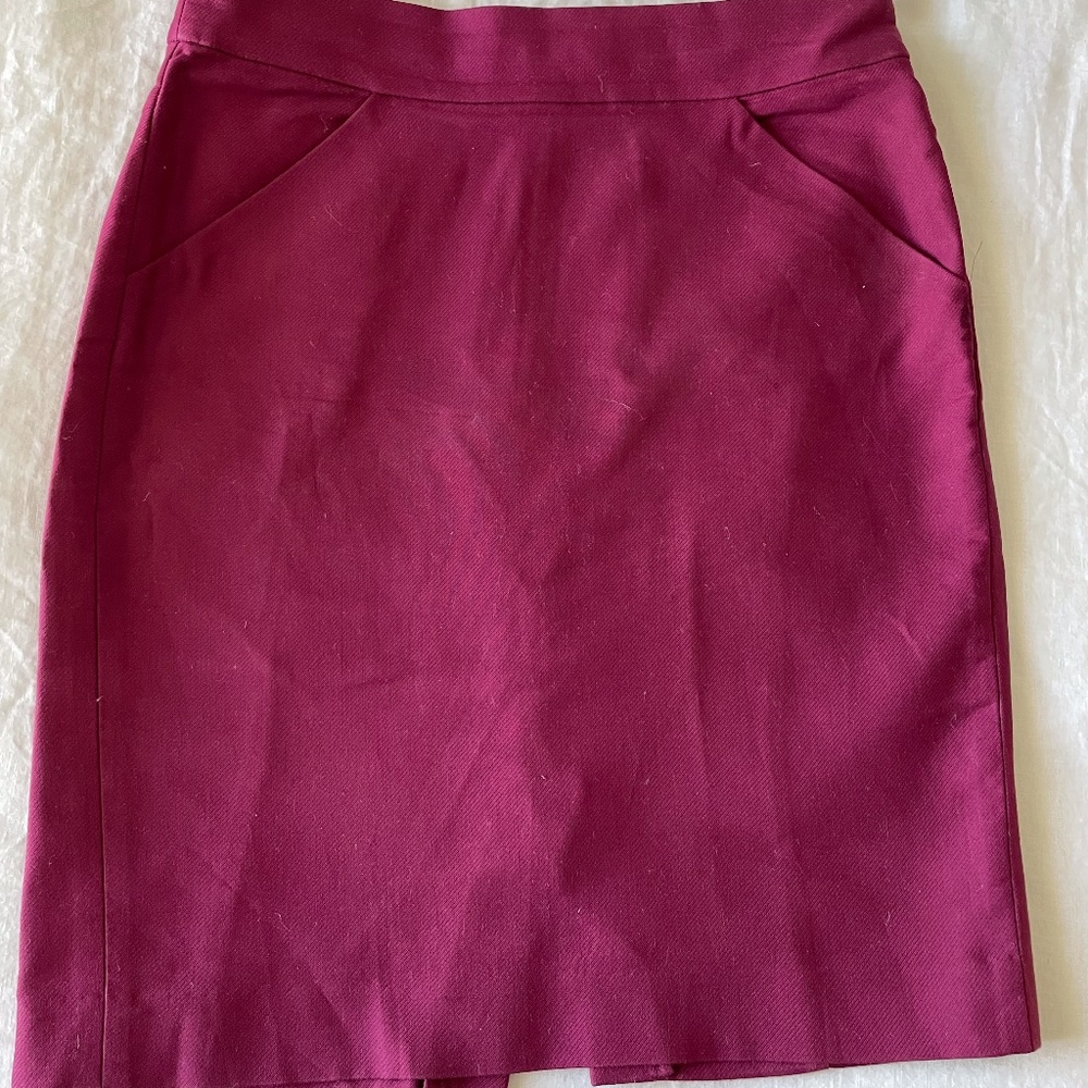 J. Crew Pencil Skirt in Berry Size 2
